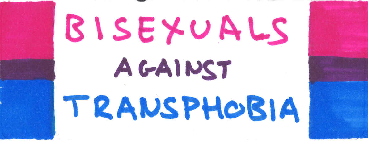 A Sticker which reads: Bisexuals Against Transphobia