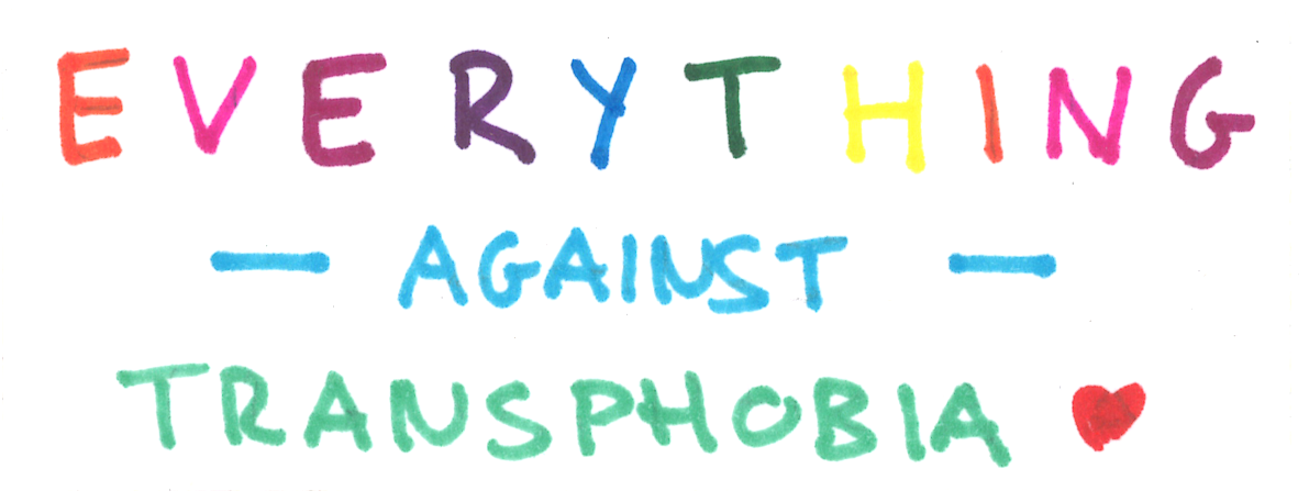A Sticker which reads: Everything Against Transphobia